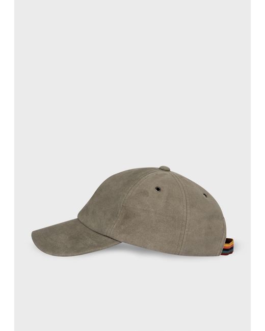 Paul Smith Brown Washed Khaki Suede Cap Green for men