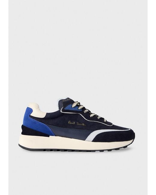 Paul Smith Blue Leather 'Aston' Trainers for men