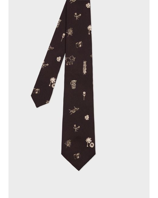 Paul Smith Black Silk 'Travel' Tie for men