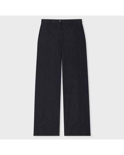 Paul Smith Blue Seersucker Wide Leg Trousers
