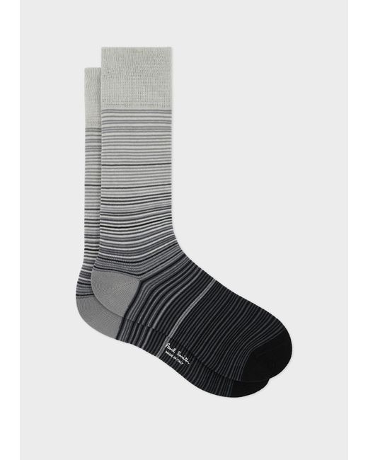 Paul Smith Gray Gradient Stripe Socks for men
