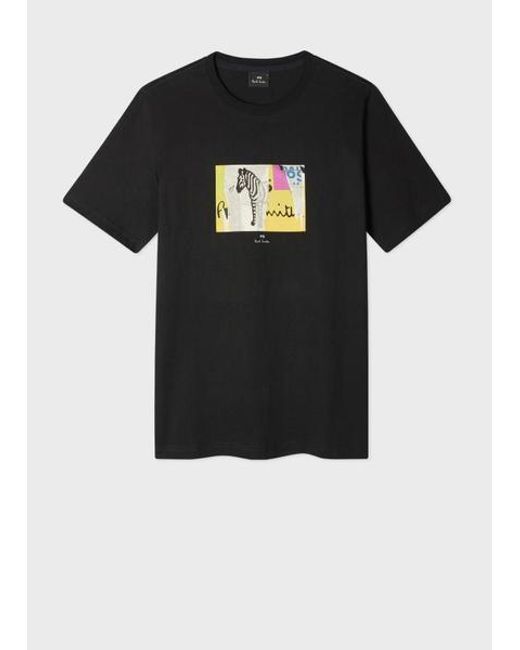 Paul Smith Black Organic-Cotton 'Patch Zebra' T-Shirt for men