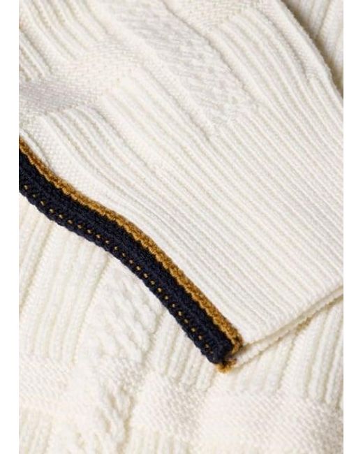 Paul Smith Natural Merino Cable Check Sweater for men