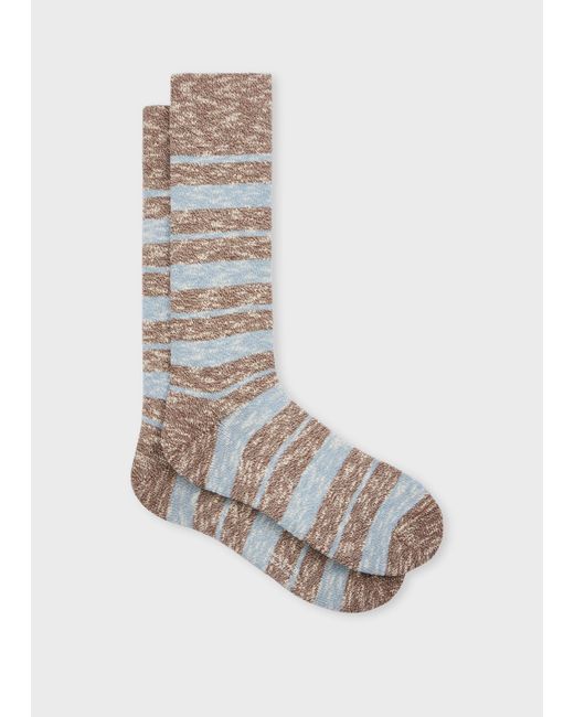 Paul Smith Brown Fleck Stripe Socks for men