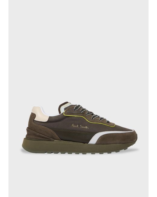 Paul Smith Brown Khaki Leather 'Aston' Trainers for men