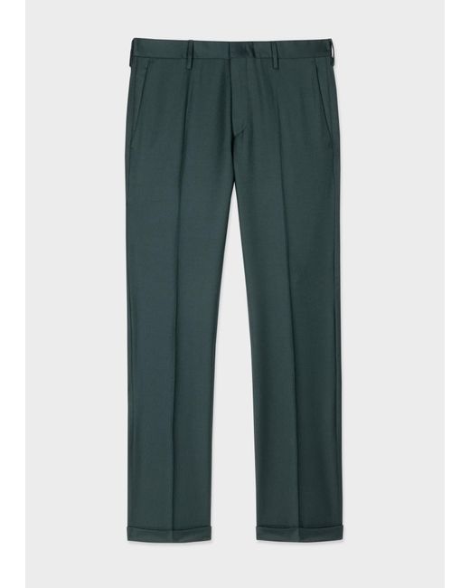 Paul Smith Slim-fit Dark Green Wool-cashmere Trousers for men