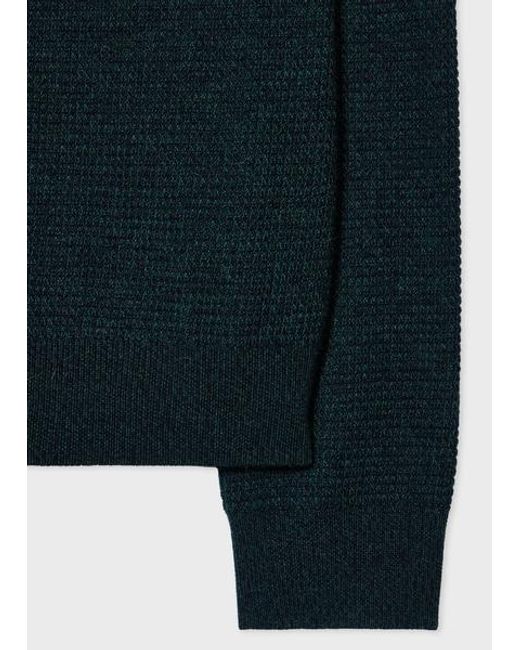 Paul Smith Blue Merino-Silk Knitted Polo Shirt for men