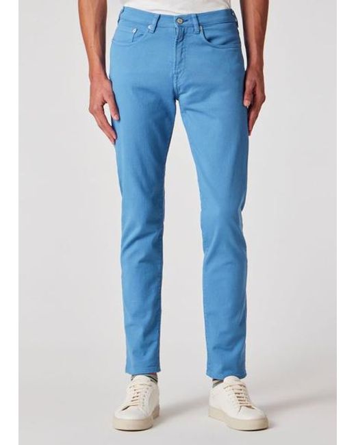 Paul Smith Blue Tapered-Fit Garment-Dyed Organic Cotton-Stretch Jeans for men