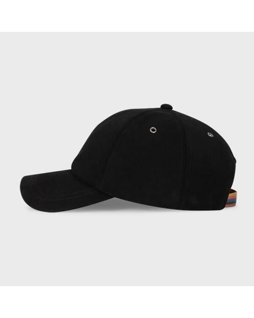 Paul Smith Black Suede Baseball Cap for men