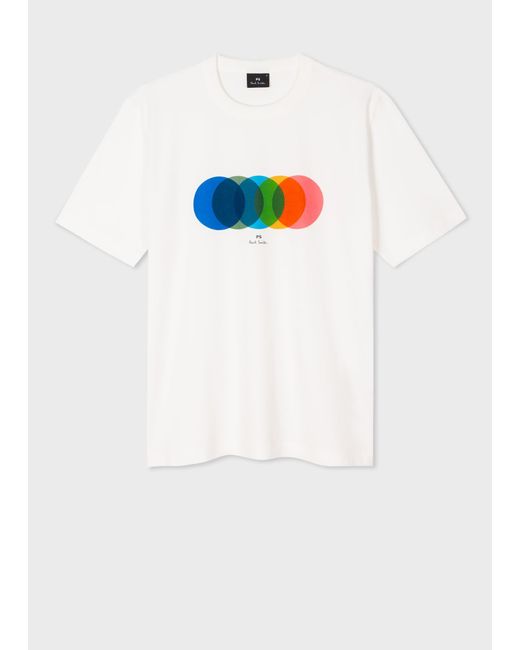 PS by Paul Smith White Mens Ss Tshirt Circles for men