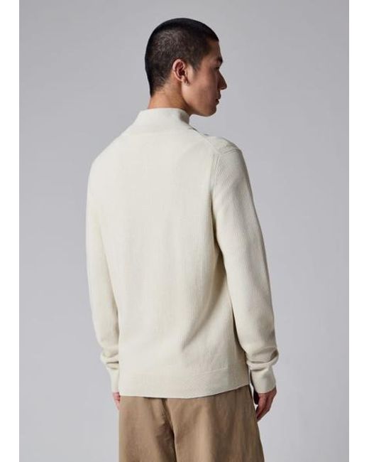 Paul Smith Gray Cream Textured-Cotton Zip Cardigan for men