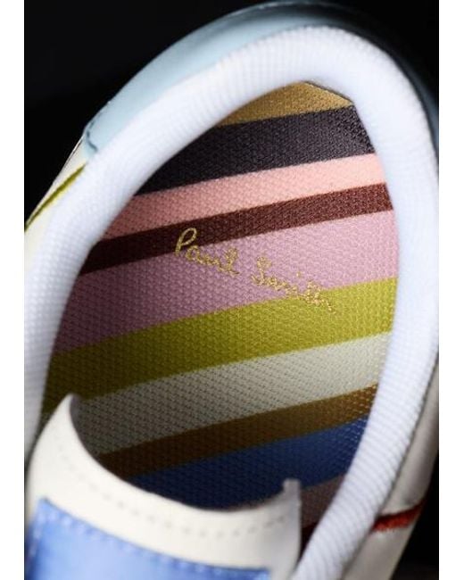 Paul Smith Natural 'Lapin' 'Embroidery Lines' Trainers