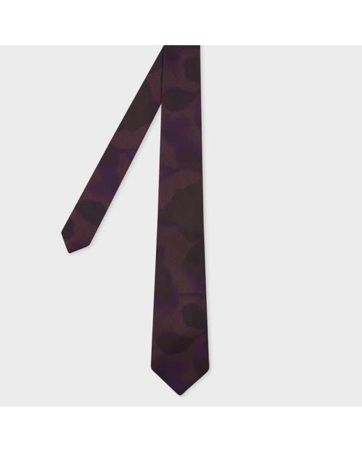 Paul Smith Purple 'Photogram Leaves' Tie for men