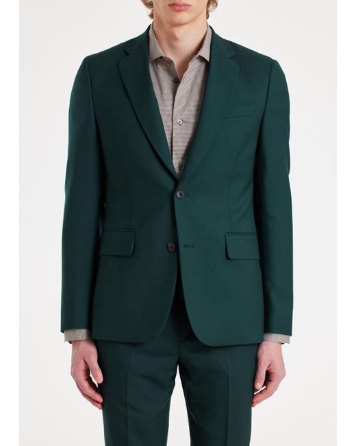Paul Smith Green Mens Tailored Fit 2 Button Suit for men