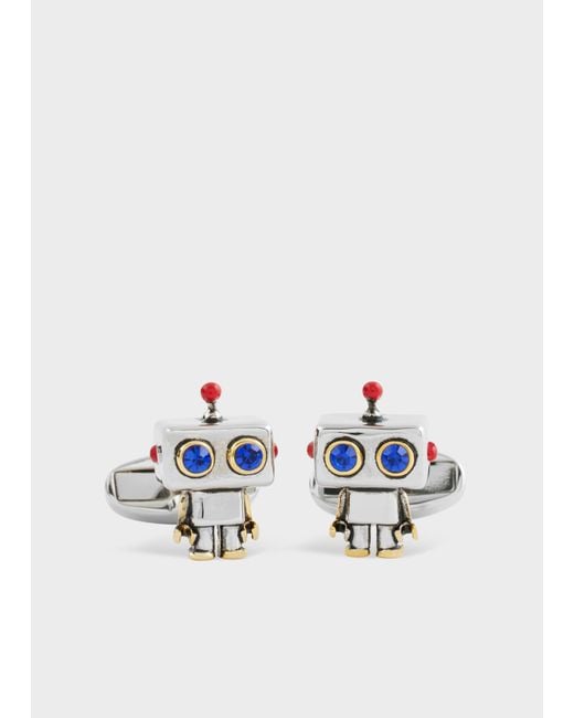 Paul Smith Blue And Robot Cufflinks for men