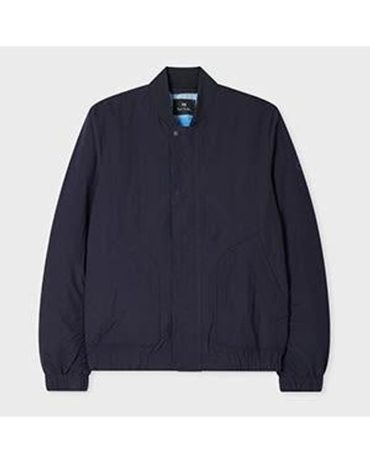 Paul Smith Blue Buttoned Bomber Jacket for men