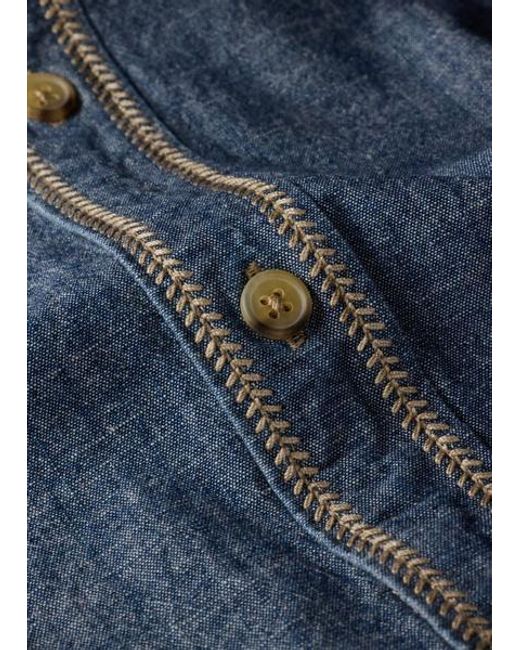 Paul Smith Blue Contrast-Stitch Shirt for men