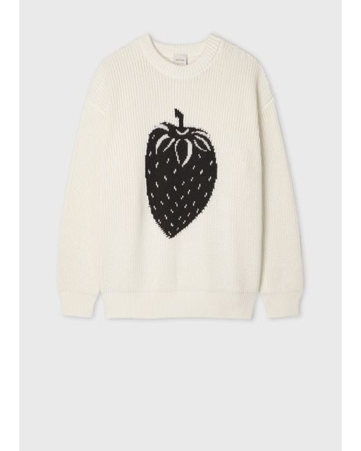 Paul Smith Natural Cream 'Strawberry' Knitted Sweater