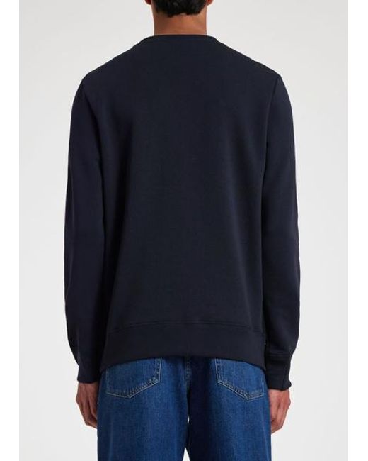 Paul Smith Blue Dark Cotton Zebra Logo Sweatshirt for men
