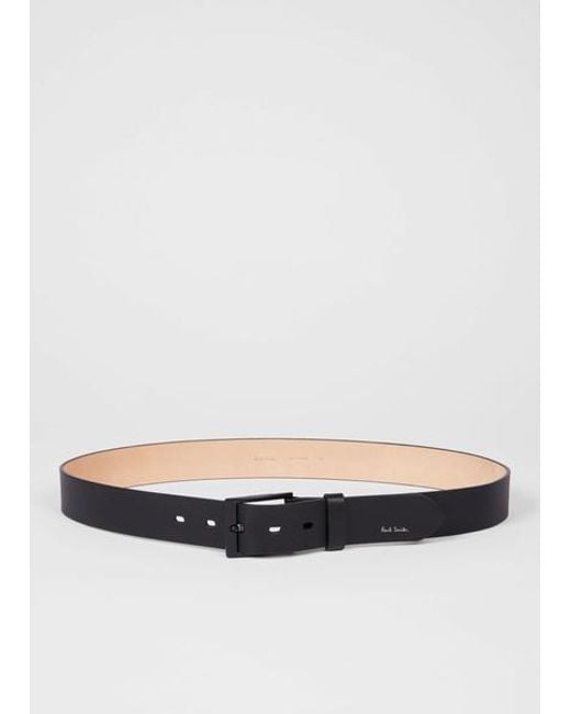 Paul Smith White Leather 'Sports Stripe' Belt for men