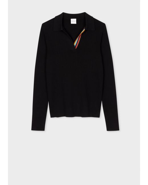 Paul Smith Black Womens Knitted Sweater Open Neck