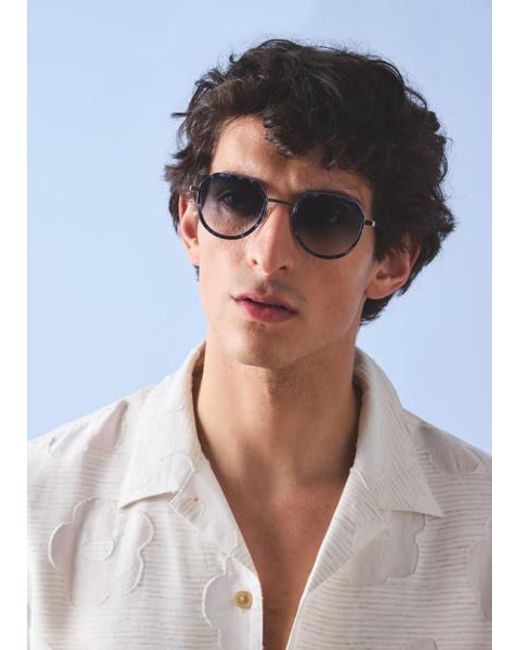 Paul Smith Blue Gunmetal Havana 'Pinnell' Sunglasses