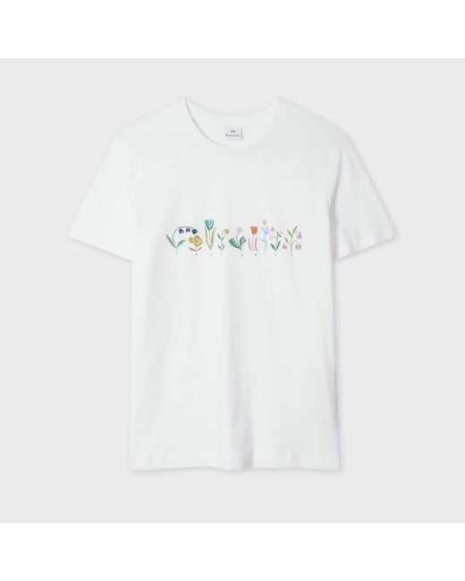 Paul Smith White 'Bloom' Print T-Shirt