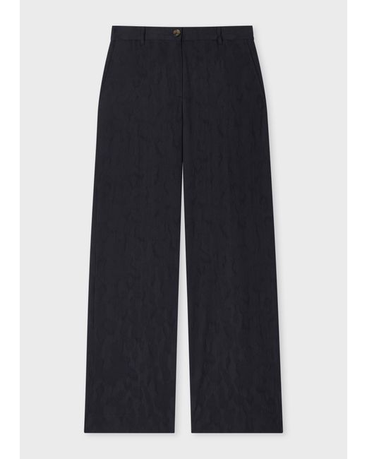 Paul Smith Blue Seersucker Wide Leg Trousers