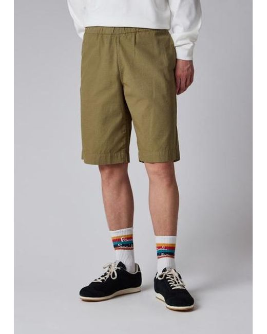 Paul Smith Gray Ripstop Drawstring-Waist Shorts for men