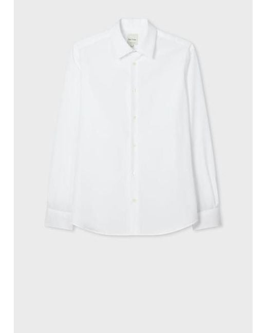 Paul Smith White Slim-Fit Cotton Poplin Shirt for men