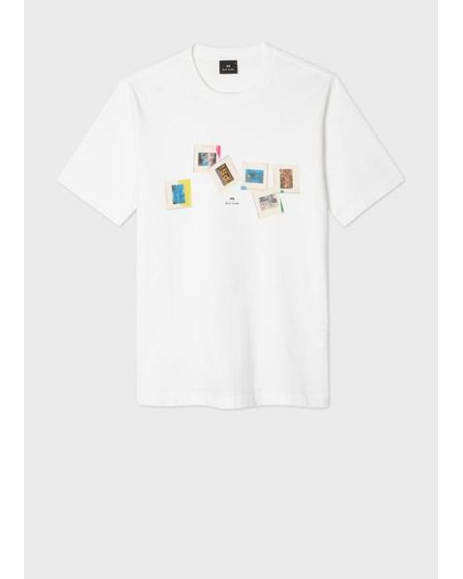 Paul Smith White 'Slides' T-Shirt for men