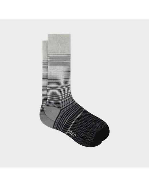 Paul Smith Gray Gradient Stripe Socks for men