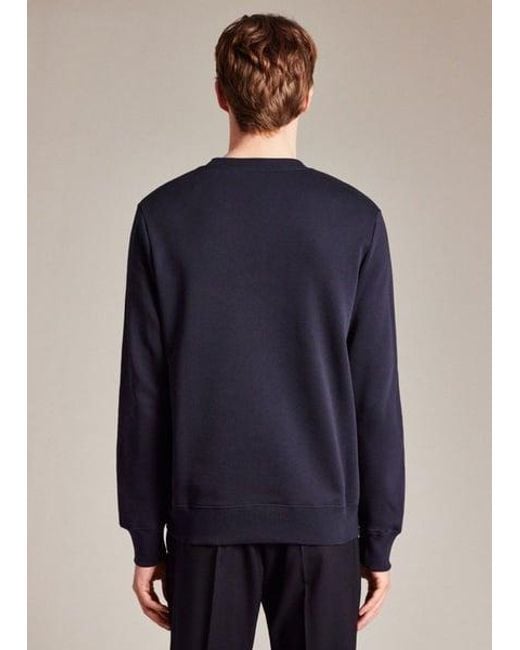 Paul Smith Blue Dark Cotton Zebra Logo Sweatshirt for men