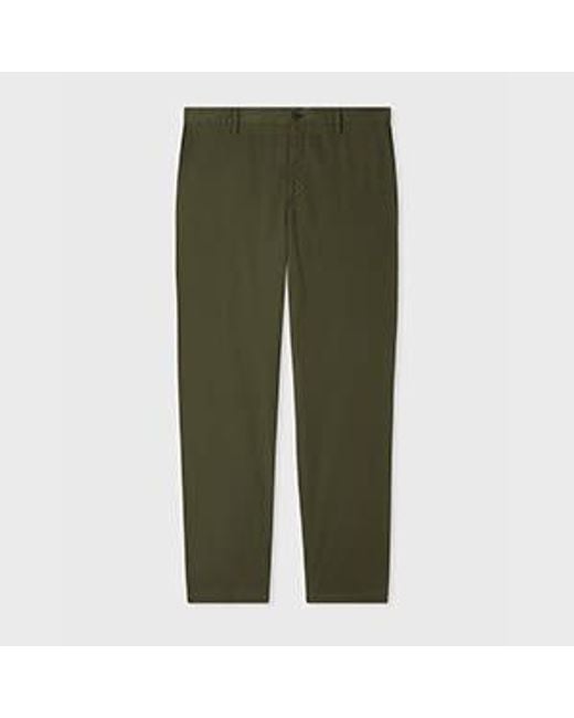 Paul Smith Green Dark Khaki Garment Dye Chinos for men