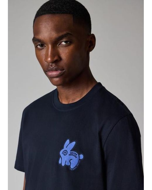 Paul Smith Blue 'Never Assume Bunny' Print T-Shirt for men