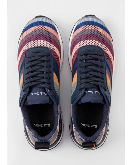 Paul Smith Blue 'Swirl' 'Rappid' Knit Trainers