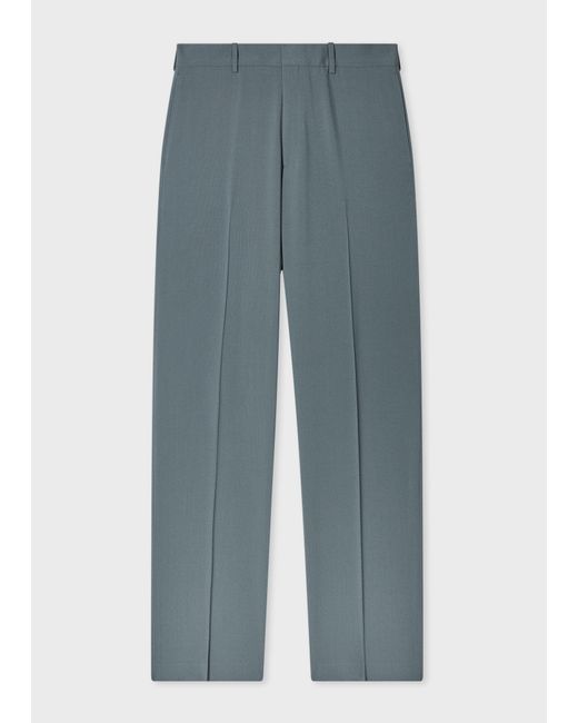 Paul Smith Blue Straight-Fit Dusty Two-Ply Merino Wool Trousers for men