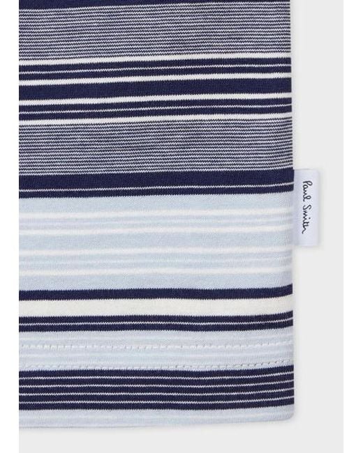 Paul Smith Blue Stripe Organic-Cotton T-Shirt for men