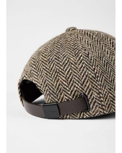 Paul Smith Brown Wool Tweed Cap for men