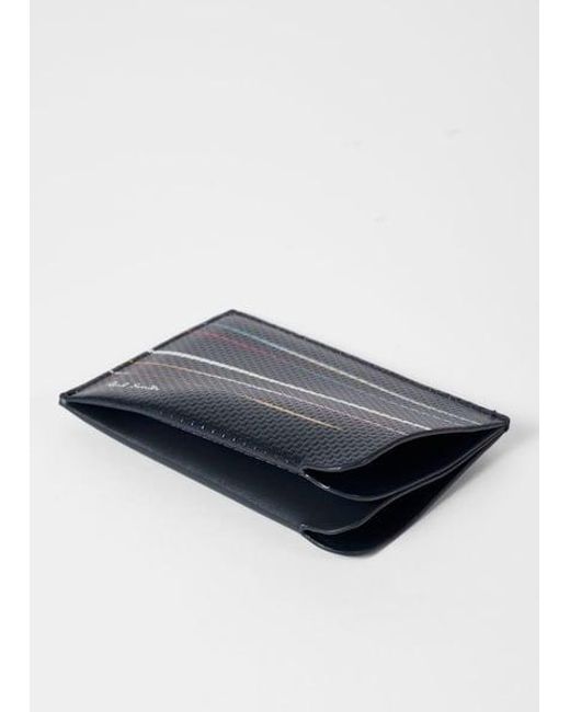 Paul Smith Blue 'Signature Pinstripe' Double Card Holder for men