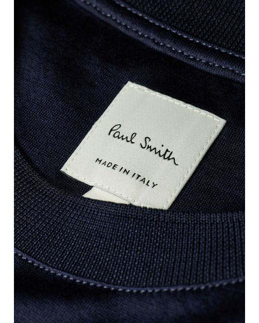 Paul Smith Blue 'Signature Stripe' Collar T-Shirt for men