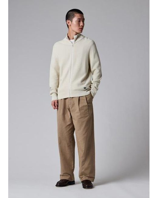 Paul Smith Gray Cream Textured-Cotton Zip Cardigan for men