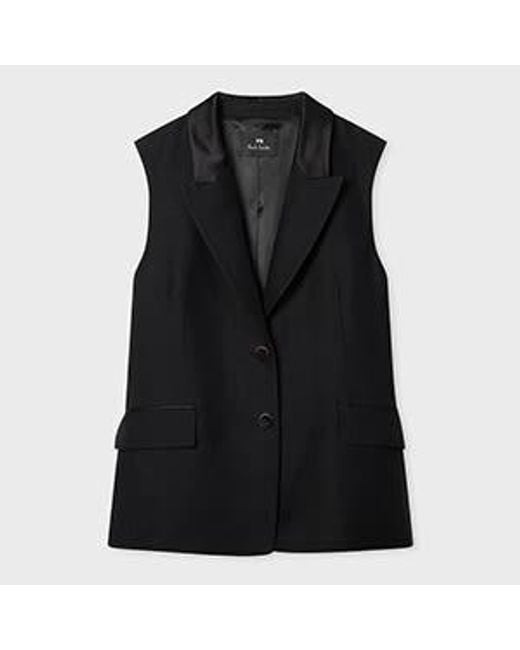 Paul Smith Black Linen-Blend Waistcoat