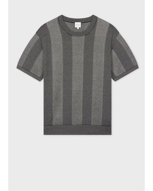 Paul Smith Gray Silk-Blend Geo Short-Sleeve Sweater for men