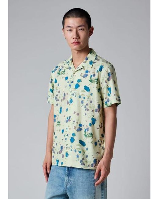 Paul Smith Blue Floral Print Short-Sleeve Shirt for men