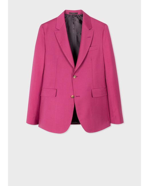 Paul Smith Tailored-fit Pink Wool-mohair Blazer for men