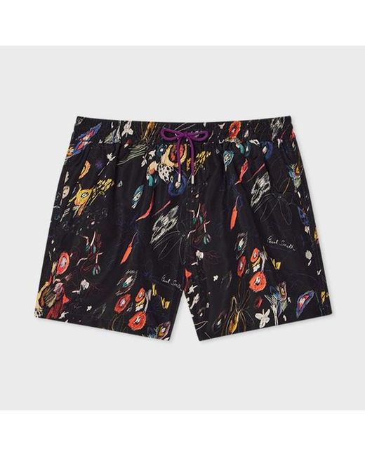 Paul Smith Blue 'Sketchbook Botanical' Swim Shorts for men