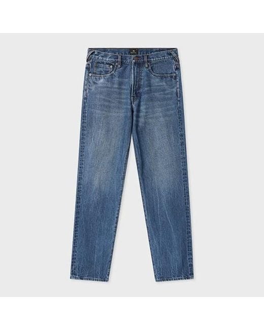 Paul Smith Blue Relaxed Tapered-Fit Mid-Wash Jeans for men