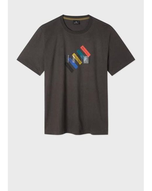 Paul Smith Gray 'Barcode' Print T-Shirt for men