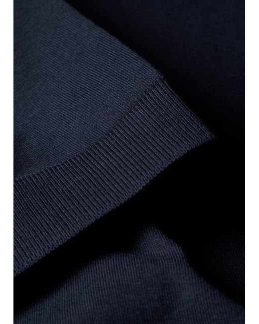 Paul Smith Blue Cotton T-Shirt With Integrated Rib Detail for men
